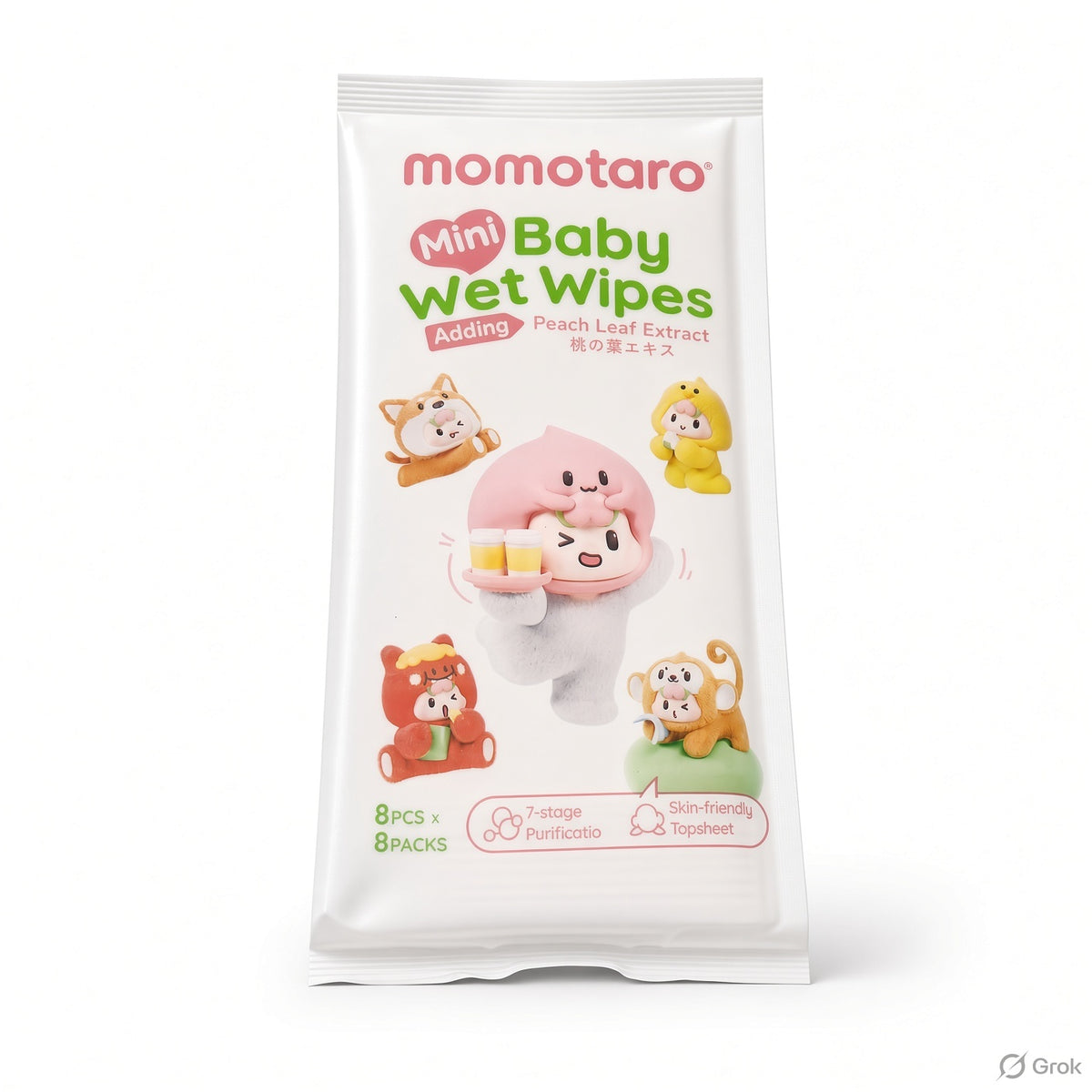 Mini Momotaro Baby Wet Wipes | Peach Leaf Extract Travel Pack