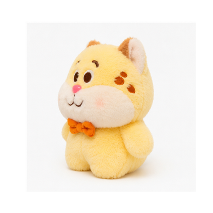 Soft toy cat with bow