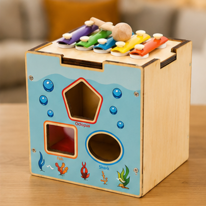 Multi-functional geometry wooden play set