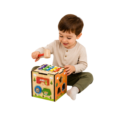 Multi-functional geometry wooden play set