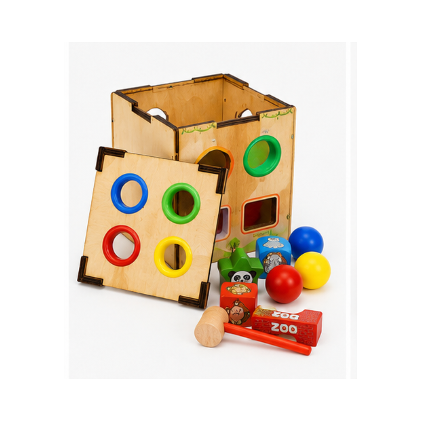 Multi-functional geometry wooden play set
