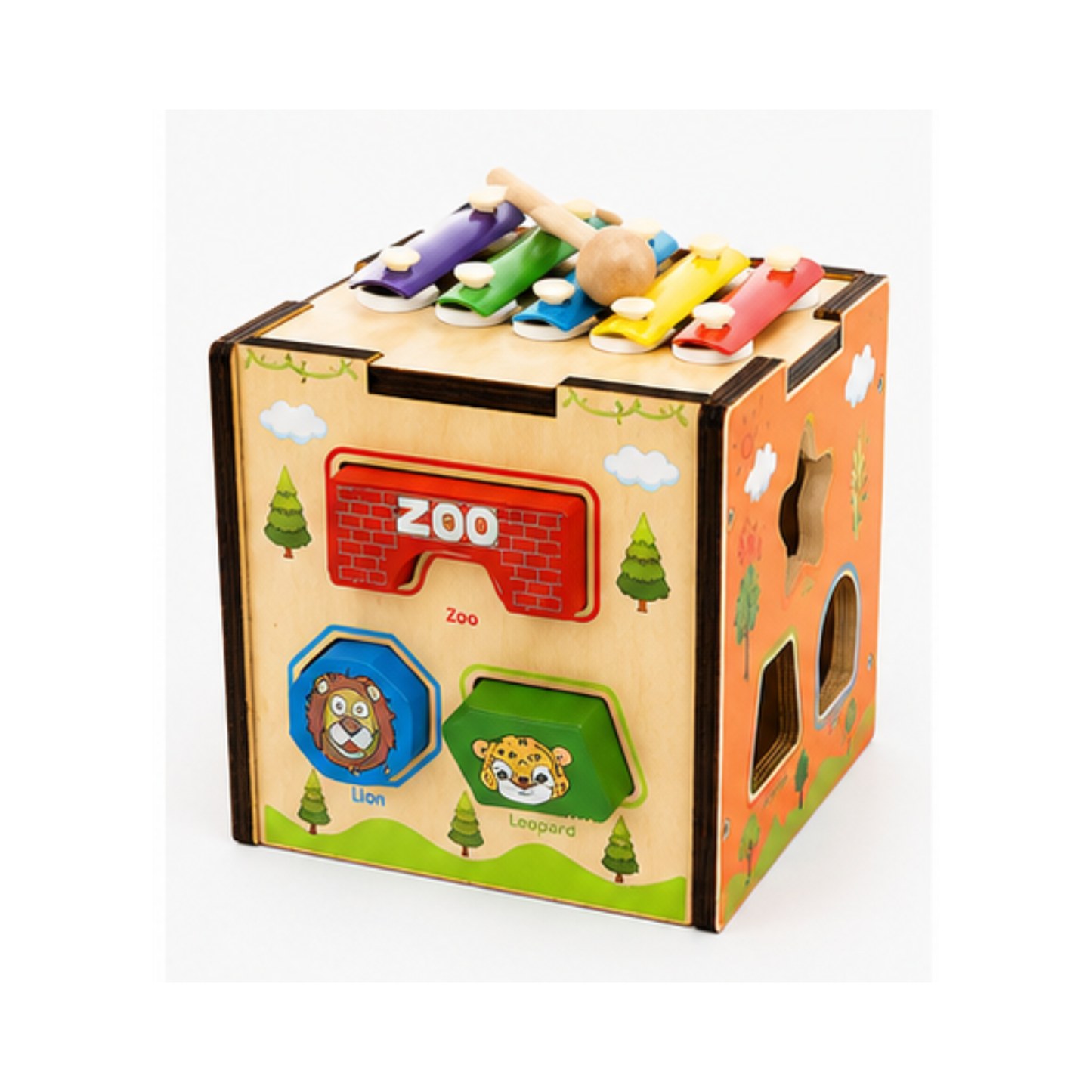 Multi-functional geometry wooden play set