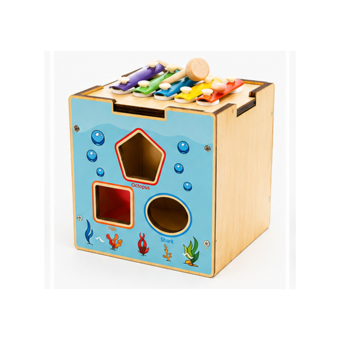 Multi-functional geometry wooden play set