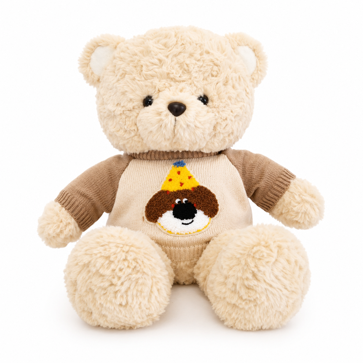 Big teddy bear with sweater soft plush toy