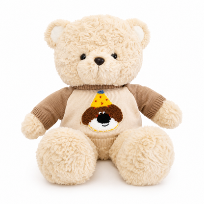 Big teddy bear with sweater soft plush toy
