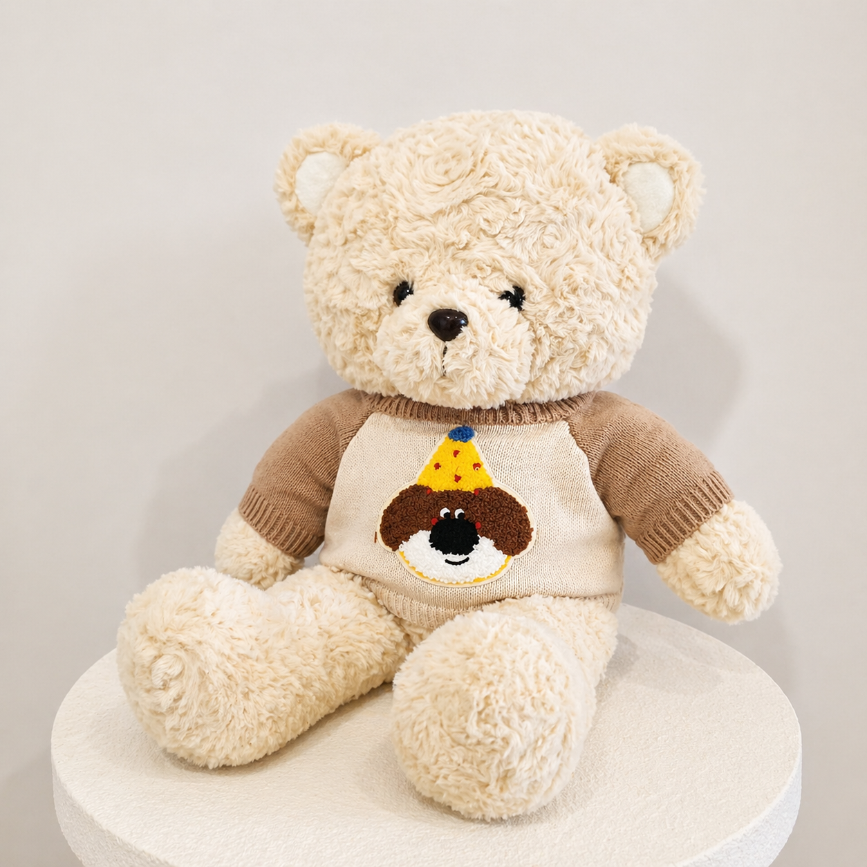Big teddy bear with sweater soft plush toy