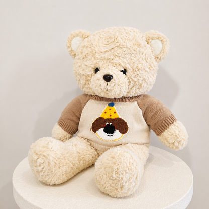Big teddy bear with sweater soft plush toy