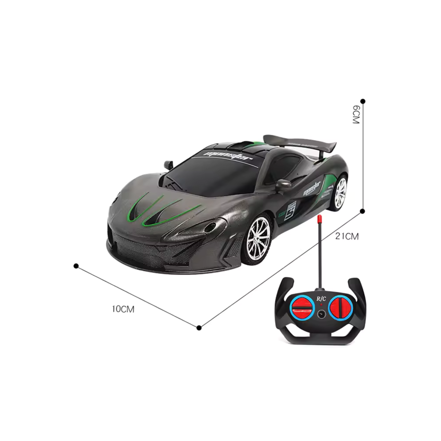  dark gray remote control toy sports car