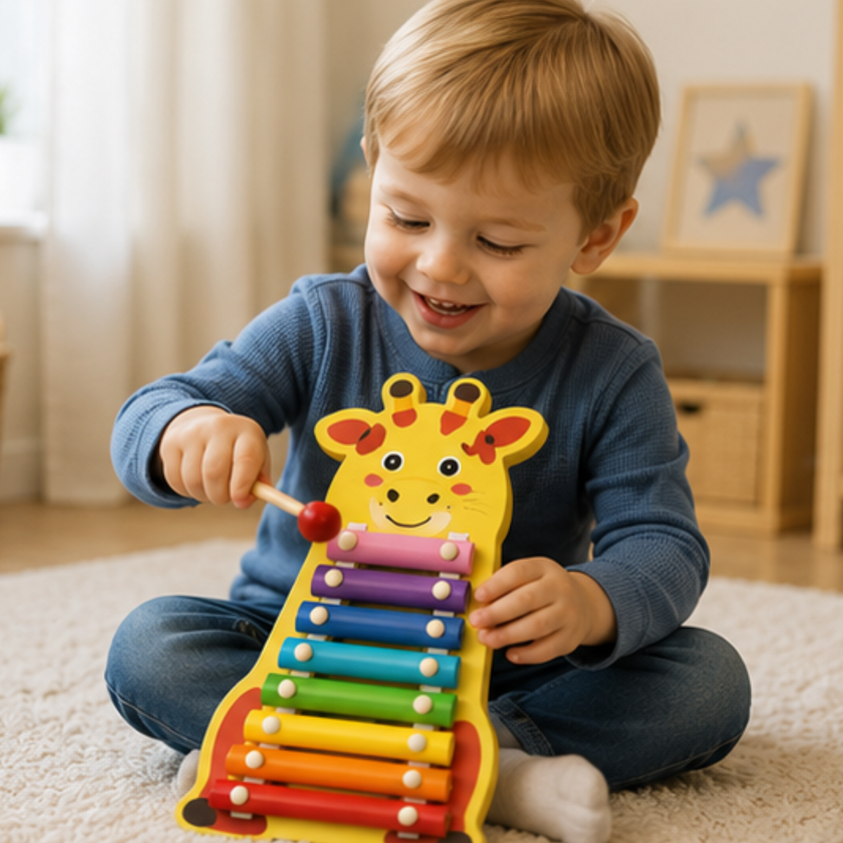 Giraffe Wooden Xylophone Toy for Kids