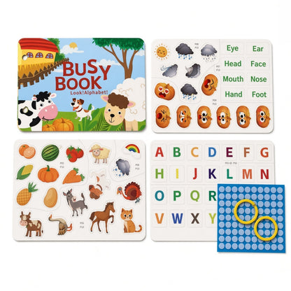 Montessori Busy Book for Kids | Reusable Sticker Learning Book