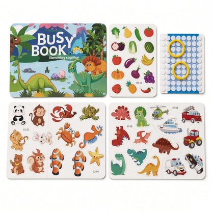 Montessori Busy Book for Kids | Reusable Sticker Learning Book