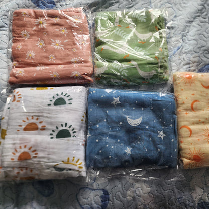 Newborn Muslin Swaddle Wrap | 100% Cotton Baby Blanket