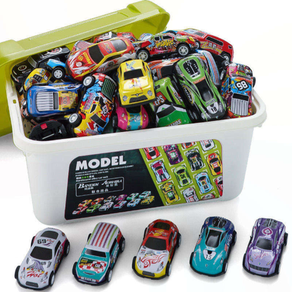 30-Piece 1:64 Die-Cast Pull-Back Car Set