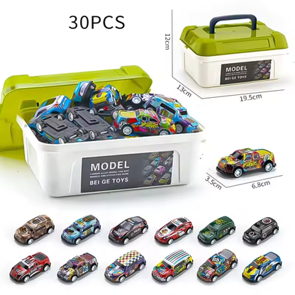 30-Piece 1:64 Die-Cast Pull-Back Car Set