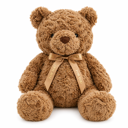 Brown Teddy Bear with Ribbon Bow