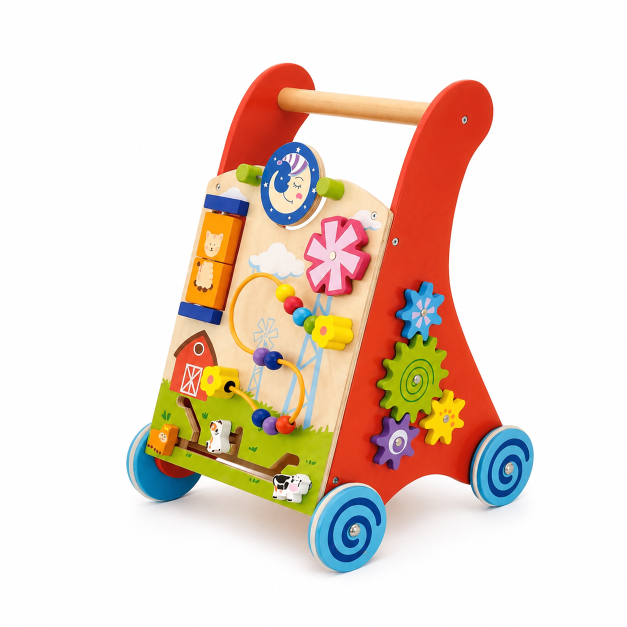 Wooden Activity Baby Walker for Toddlers NZ | Learning Walker Toy