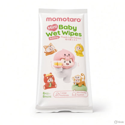 Mini Momotaro Baby Wet Wipes | Peach Leaf Extract Travel Pack