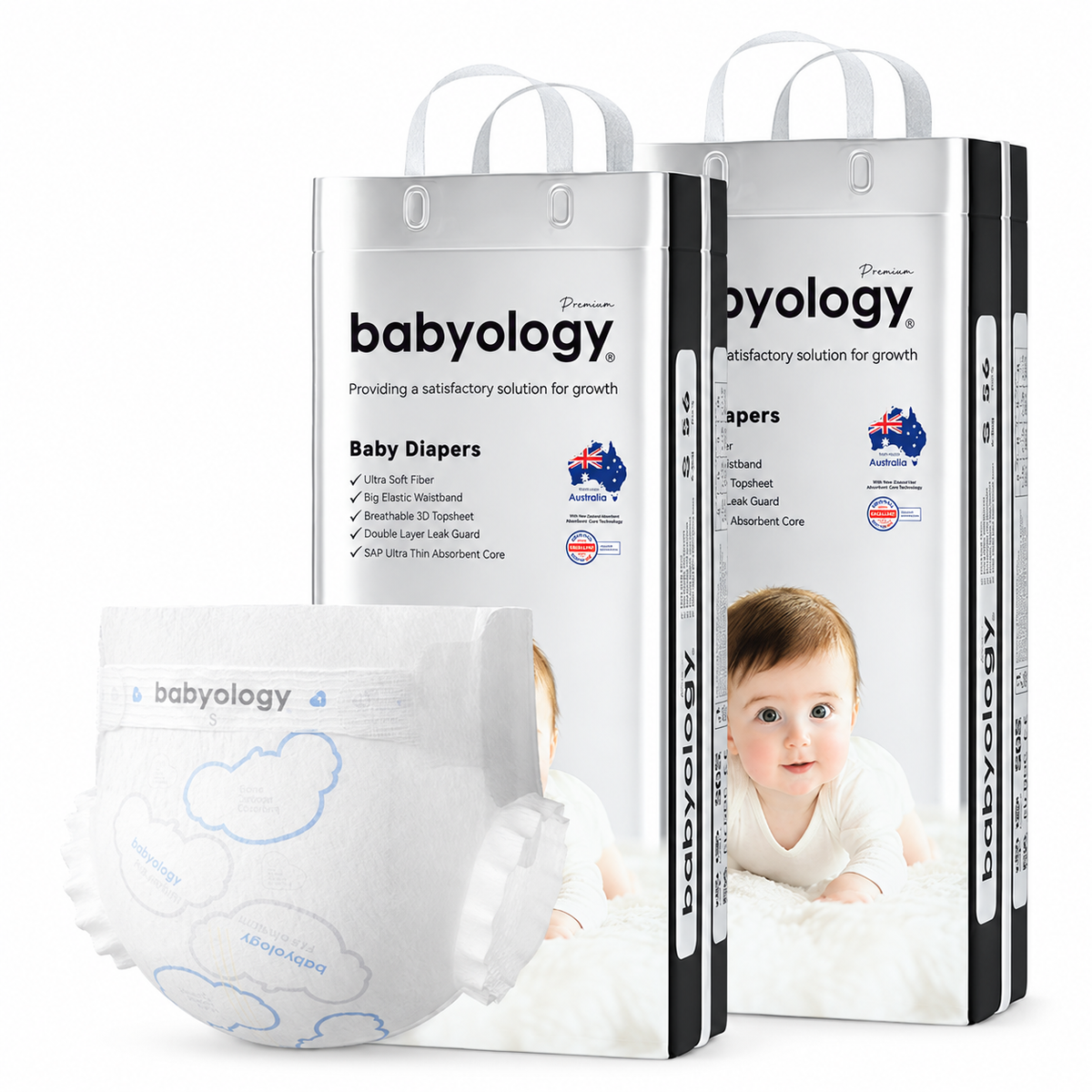 Babyology Premium unisex Baby Diapers | Soft, Comfortable & Reliable Protection