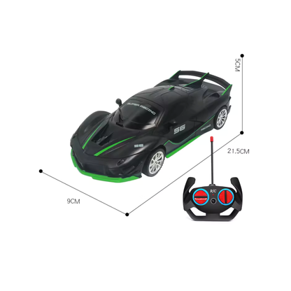 Black and green remote control toy sports car